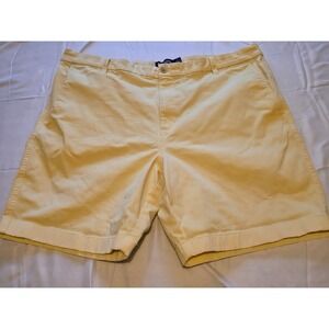 Chaps Stretch Mens Yellow‎ Flat Front Golf Shorts Size 42 Casual